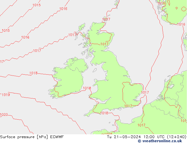 Yer basıncı ECMWF Sa 21.05.2024 12 UTC