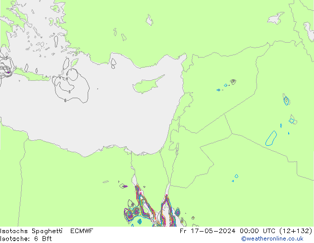 Isotachen Spaghetti ECMWF vr 17.05.2024 00 UTC