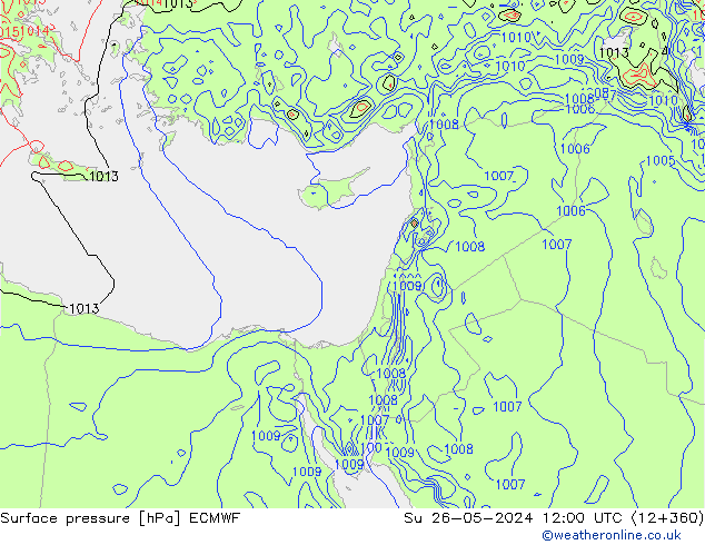 pressão do solo ECMWF Dom 26.05.2024 12 UTC