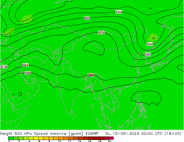 Géop. 500 hPa Spread ECMWF dim 12.05.2024 00 UTC