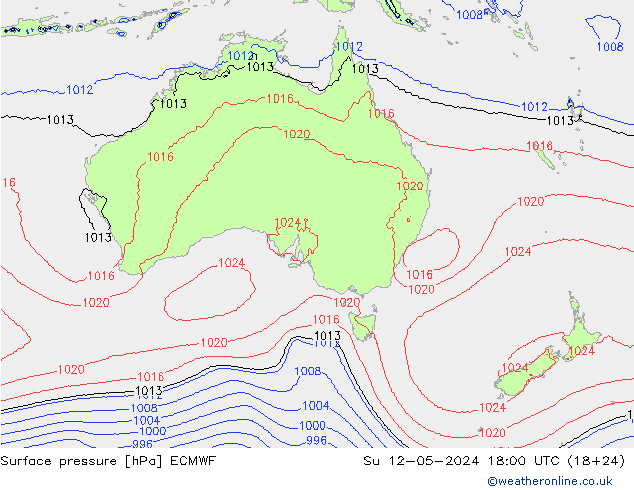 ciśnienie ECMWF nie. 12.05.2024 18 UTC