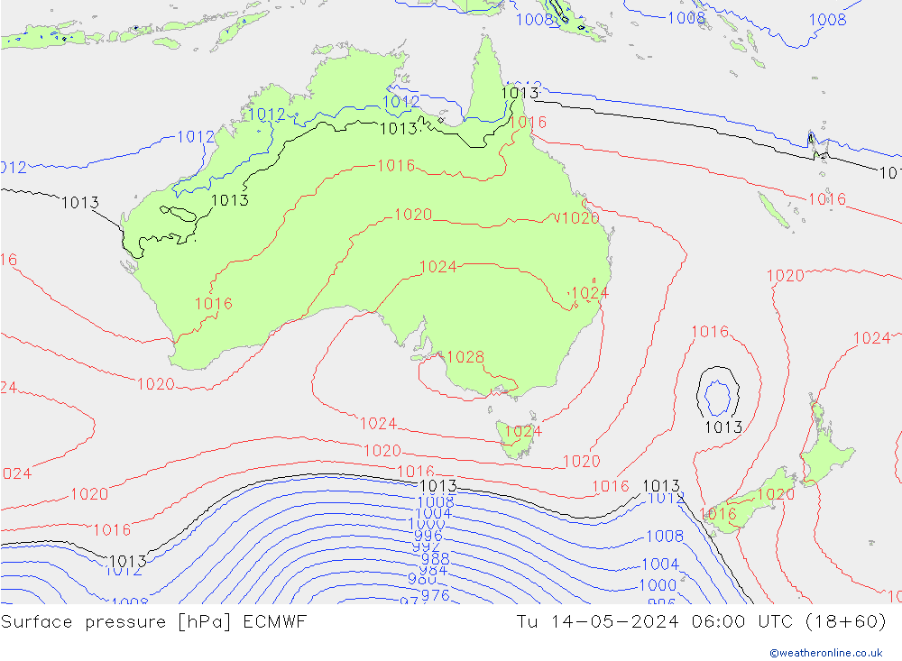 pression de l'air ECMWF mar 14.05.2024 06 UTC