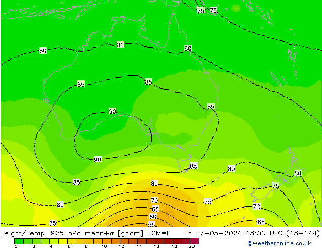 Height/Temp. 925 hPa ECMWF Sex 17.05.2024 18 UTC