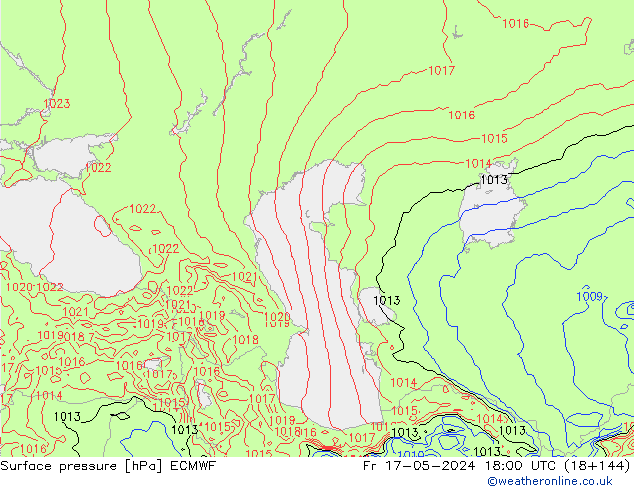 Surface pressure ECMWF Fr 17.05.2024 18 UTC