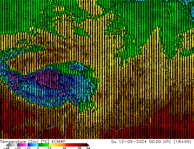 温度图 ECMWF 星期日 12.05.2024 00 UTC