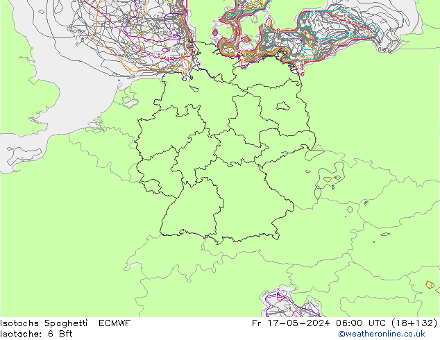 Isotachs Spaghetti ECMWF Fr 17.05.2024 06 UTC