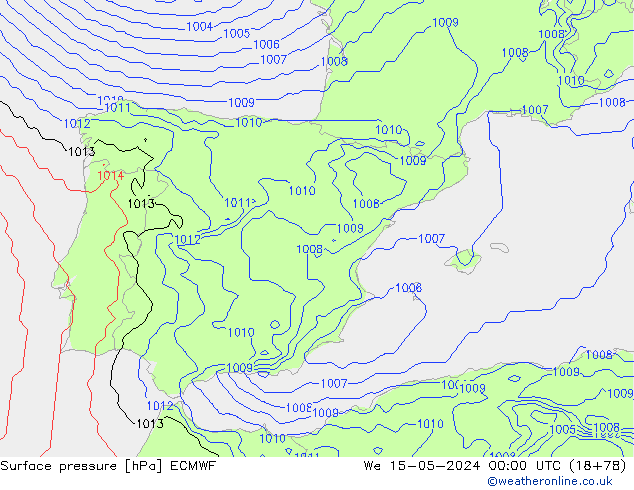 ciśnienie ECMWF śro. 15.05.2024 00 UTC