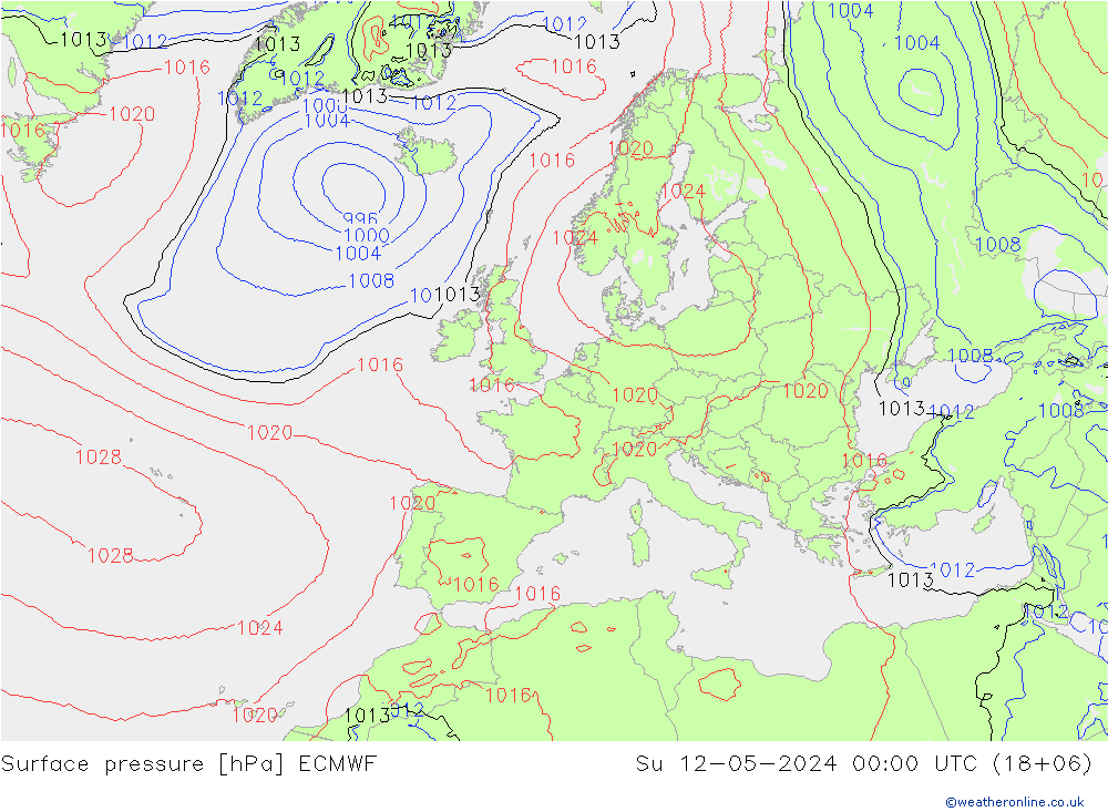 Bodendruck ECMWF So 12.05.2024 00 UTC