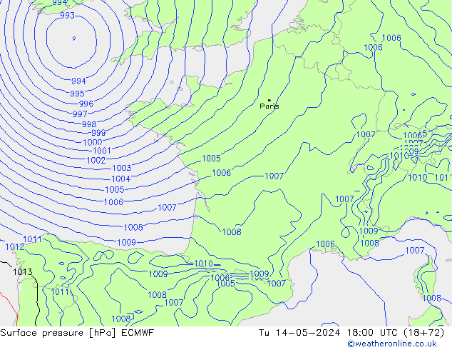 pression de l'air ECMWF mar 14.05.2024 18 UTC