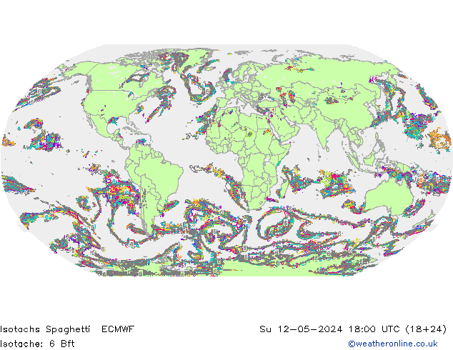 Isotaca Spaghetti ECMWF dom 12.05.2024 18 UTC