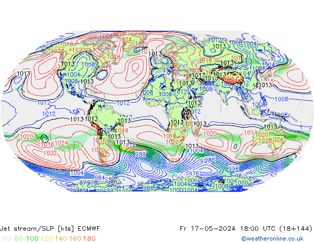 джет/приземное давление ECMWF пт 17.05.2024 18 UTC