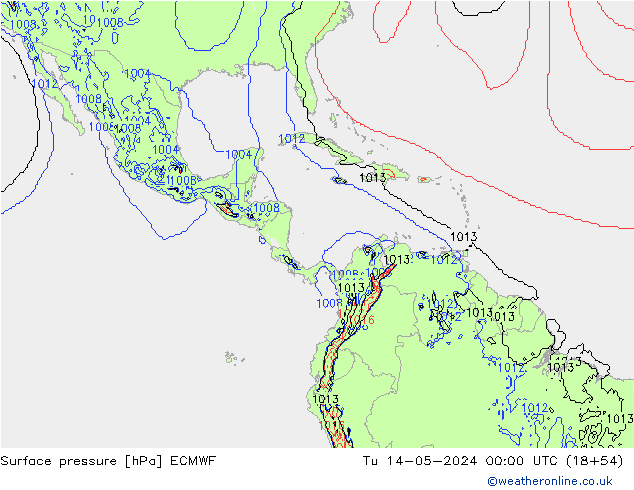 Yer basıncı ECMWF Sa 14.05.2024 00 UTC