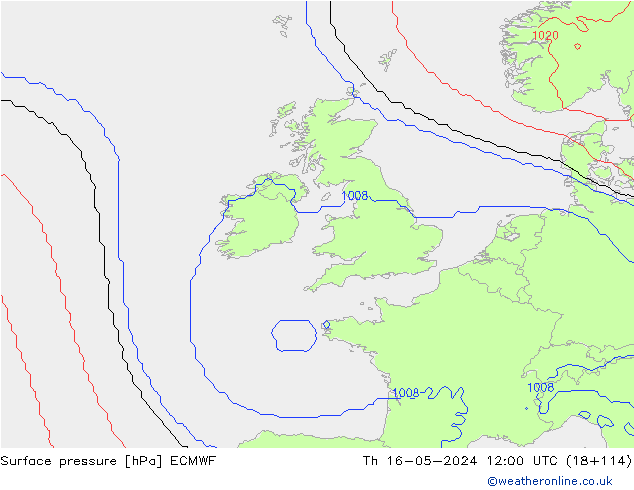 Yer basıncı ECMWF Per 16.05.2024 12 UTC