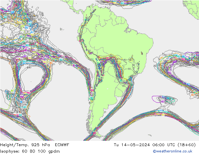 Height/Temp. 925 hPa ECMWF Tu 14.05.2024 06 UTC