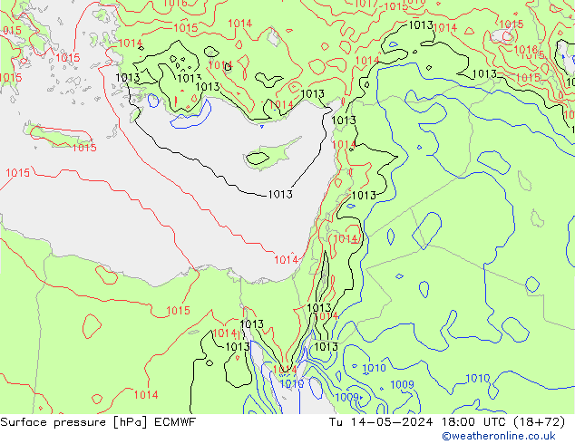 ciśnienie ECMWF wto. 14.05.2024 18 UTC