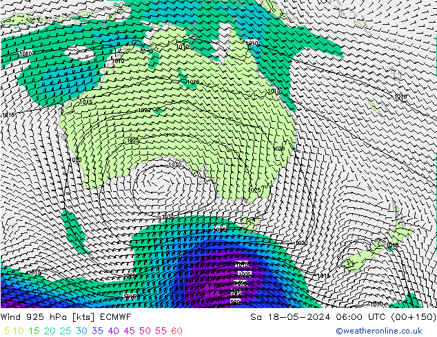 Wind 925 hPa ECMWF Sa 18.05.2024 06 UTC