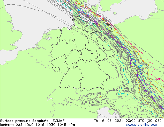 Yer basıncı Spaghetti ECMWF Per 16.05.2024 00 UTC