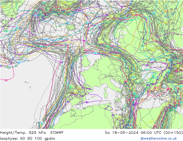 Height/Temp. 925 hPa ECMWF So 18.05.2024 06 UTC