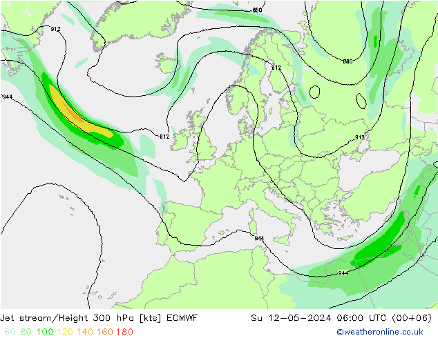 高速氣流 ECMWF 星期日 12.05.2024 06 UTC