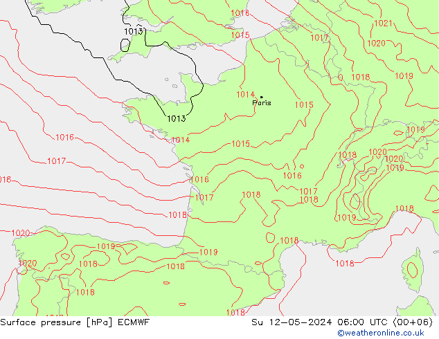 pression de l'air ECMWF dim 12.05.2024 06 UTC