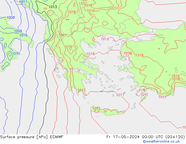 pressão do solo ECMWF Sex 17.05.2024 00 UTC