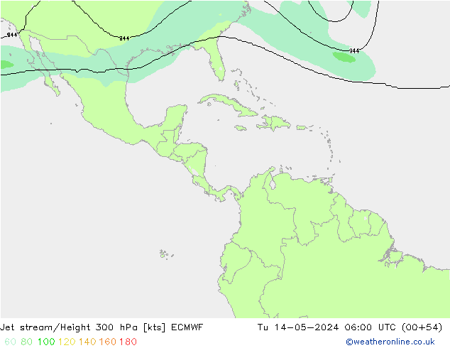Straalstroom ECMWF di 14.05.2024 06 UTC