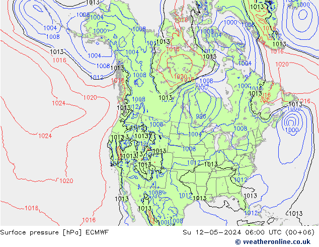 地面气压 ECMWF 星期日 12.05.2024 06 UTC