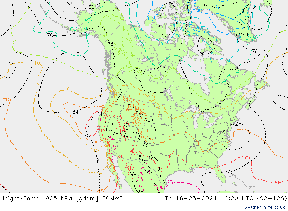 Height/Temp. 925 hPa ECMWF  16.05.2024 12 UTC
