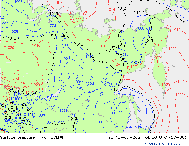 pression de l'air ECMWF dim 12.05.2024 06 UTC