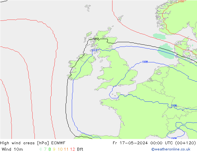 Windvelden ECMWF vr 17.05.2024 00 UTC