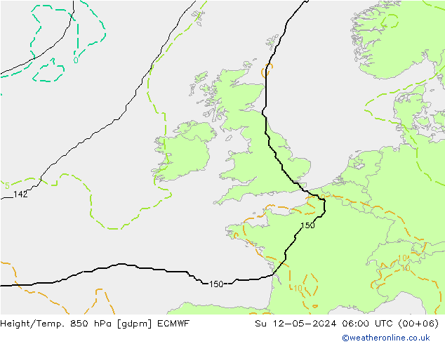 Height/Temp. 850 hPa ECMWF Su 12.05.2024 06 UTC