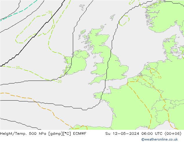 Height/Temp. 500 hPa ECMWF nie. 12.05.2024 06 UTC