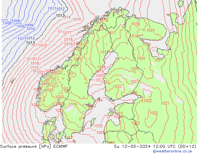 地面气压 ECMWF 星期日 12.05.2024 12 UTC