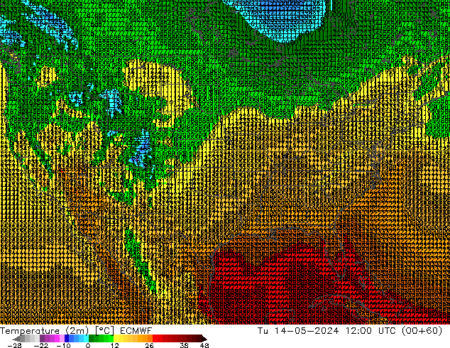 Sıcaklık Haritası (2m) ECMWF Sa 14.05.2024 12 UTC