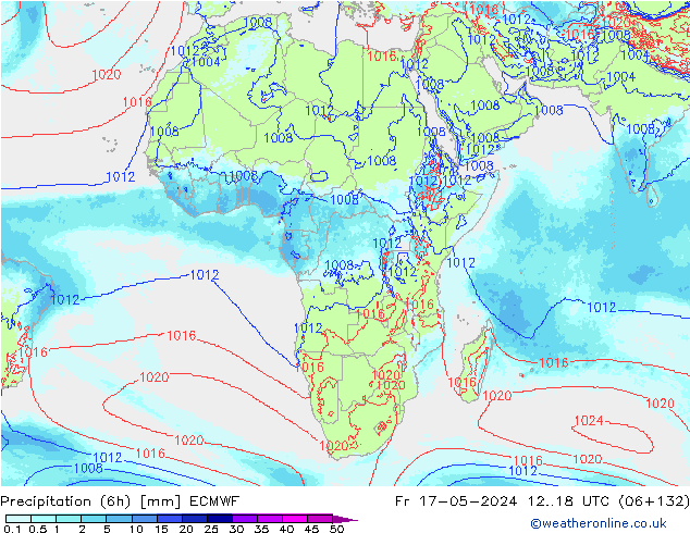 Yağış (6h) ECMWF Cu 17.05.2024 18 UTC