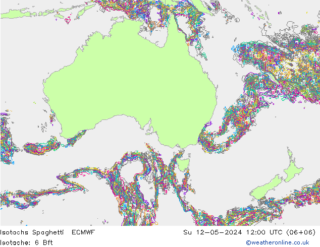 Isotachs Spaghetti ECMWF Su 12.05.2024 12 UTC