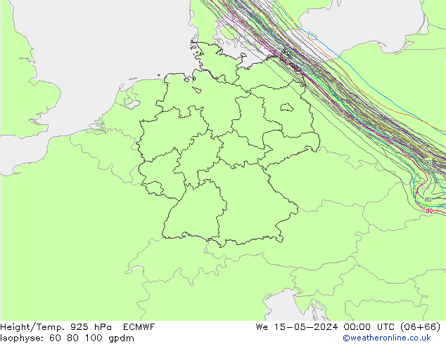 Height/Temp. 925 hPa ECMWF We 15.05.2024 00 UTC