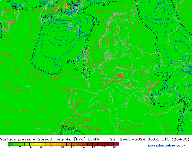 pression de l'air Spread ECMWF dim 12.05.2024 06 UTC