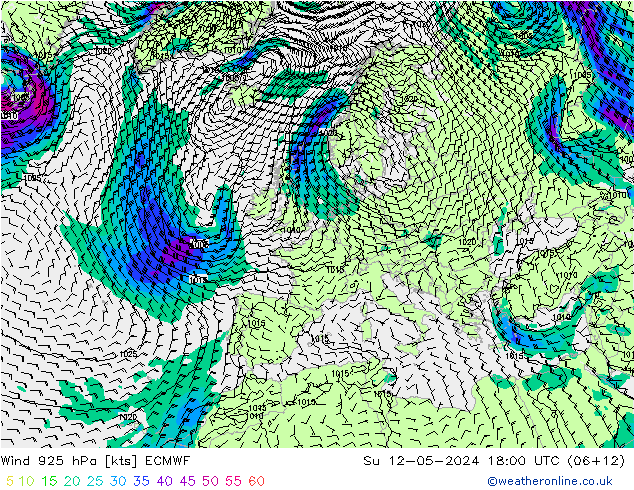 Wind 925 hPa ECMWF So 12.05.2024 18 UTC