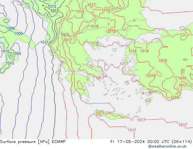 pression de l'air ECMWF ven 17.05.2024 00 UTC