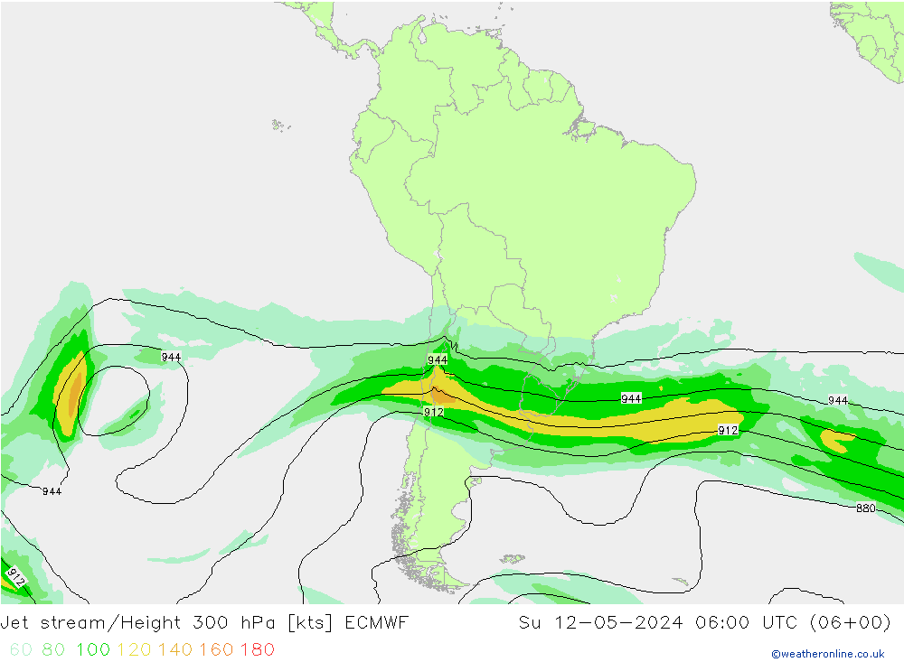 Straalstroom ECMWF zo 12.05.2024 06 UTC