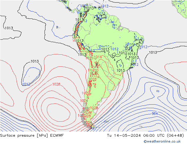 Luchtdruk (Grond) ECMWF di 14.05.2024 06 UTC