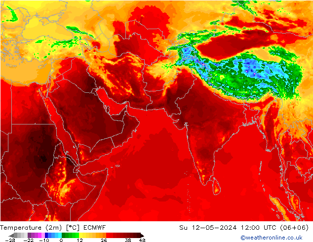 température (2m) ECMWF dim 12.05.2024 12 UTC