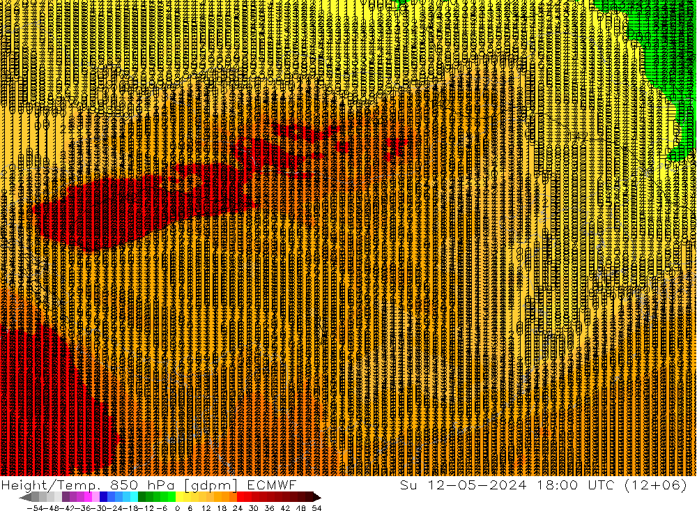 Height/Temp. 850 hPa ECMWF 星期日 12.05.2024 18 UTC