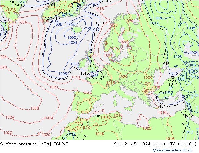 地面气压 ECMWF 星期日 12.05.2024 12 UTC