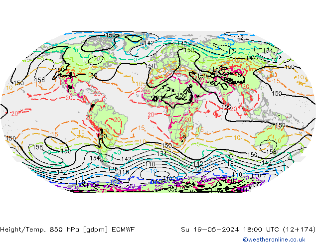 Height/Temp. 850 hPa ECMWF dom 19.05.2024 18 UTC