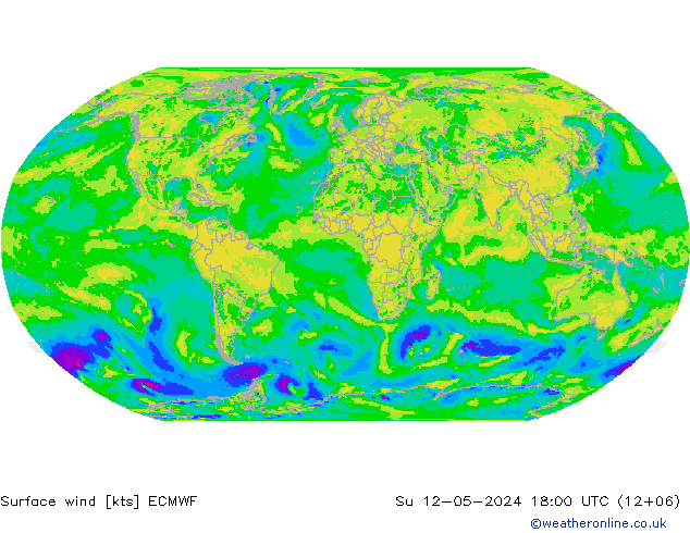 Surface wind ECMWF Su 12.05.2024 18 UTC