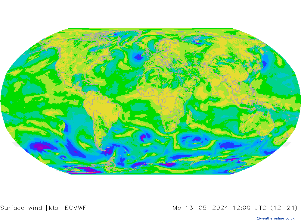 Bodenwind ECMWF Mo 13.05.2024 12 UTC