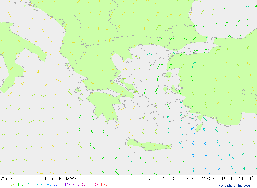 Wind 925 hPa ECMWF Mo 13.05.2024 12 UTC