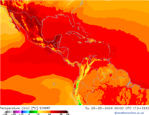 Temperatura (2m) ECMWF dom 26.05.2024 00 UTC